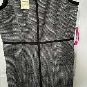 Sears Black and Gray Midi Dress